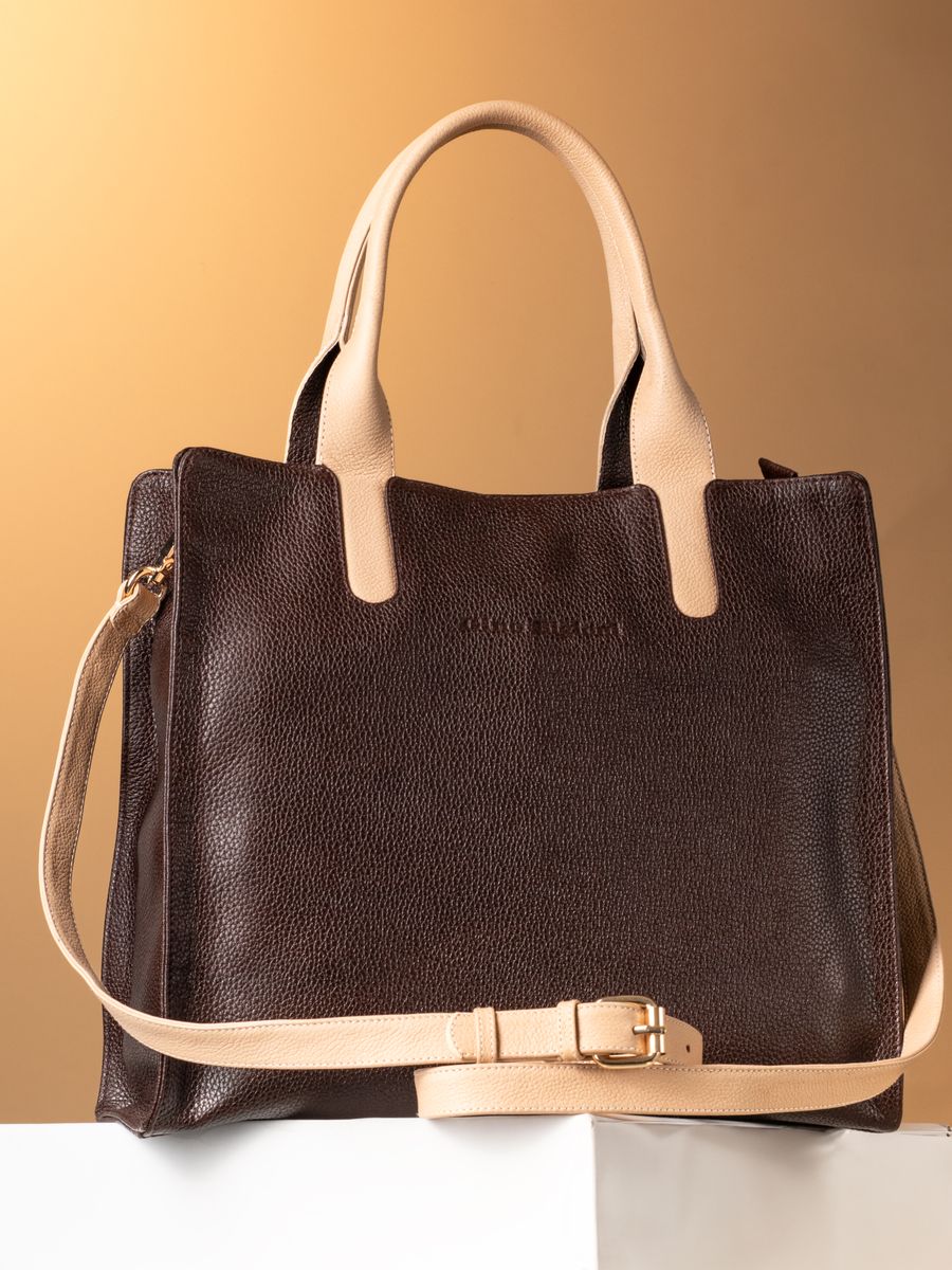 Leather shopper bag